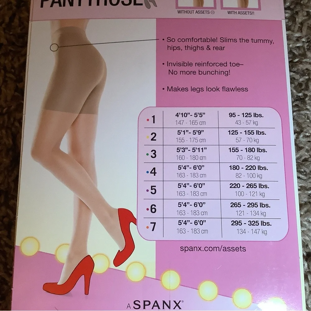 Spanx Assets sheer shaping pantyhose, color black, size: 1